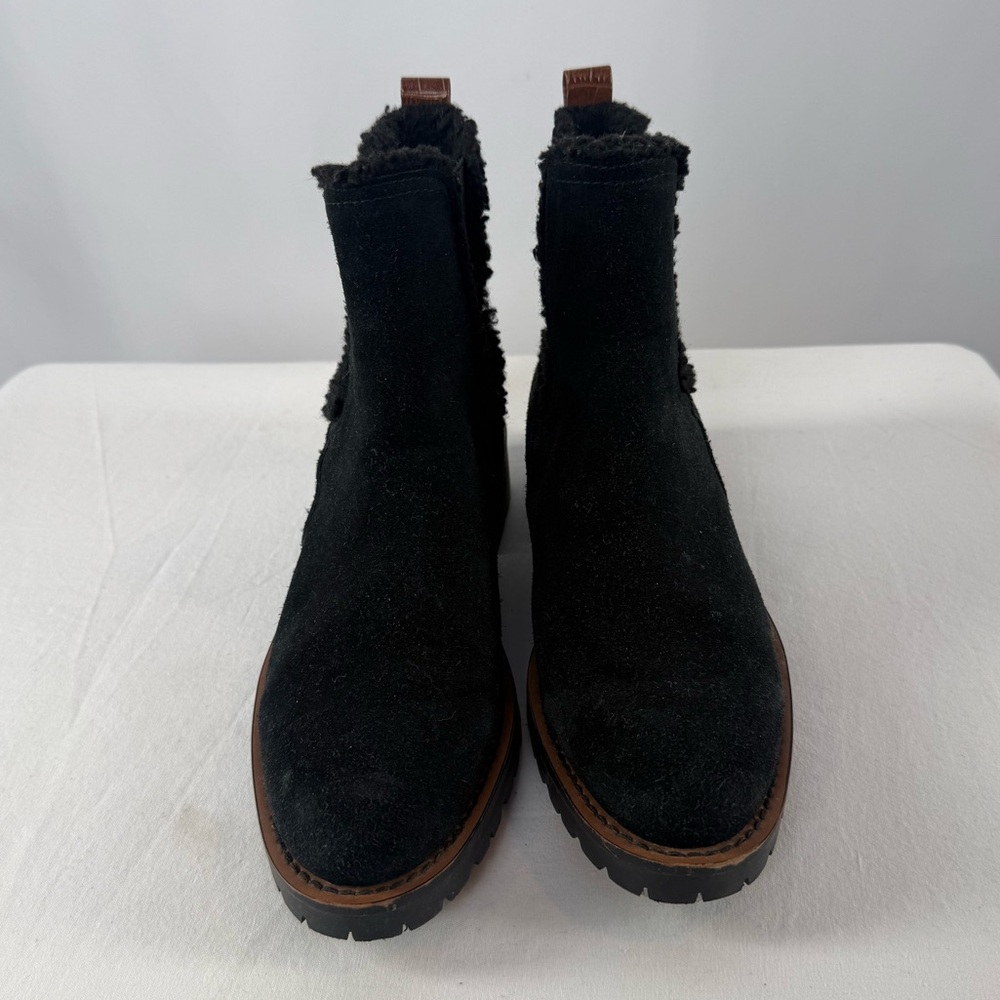 Sam Edelman Jaclyn Suede Sherpa Lined Chelsea Boot in Black Size 6 - Picture 4 of 9